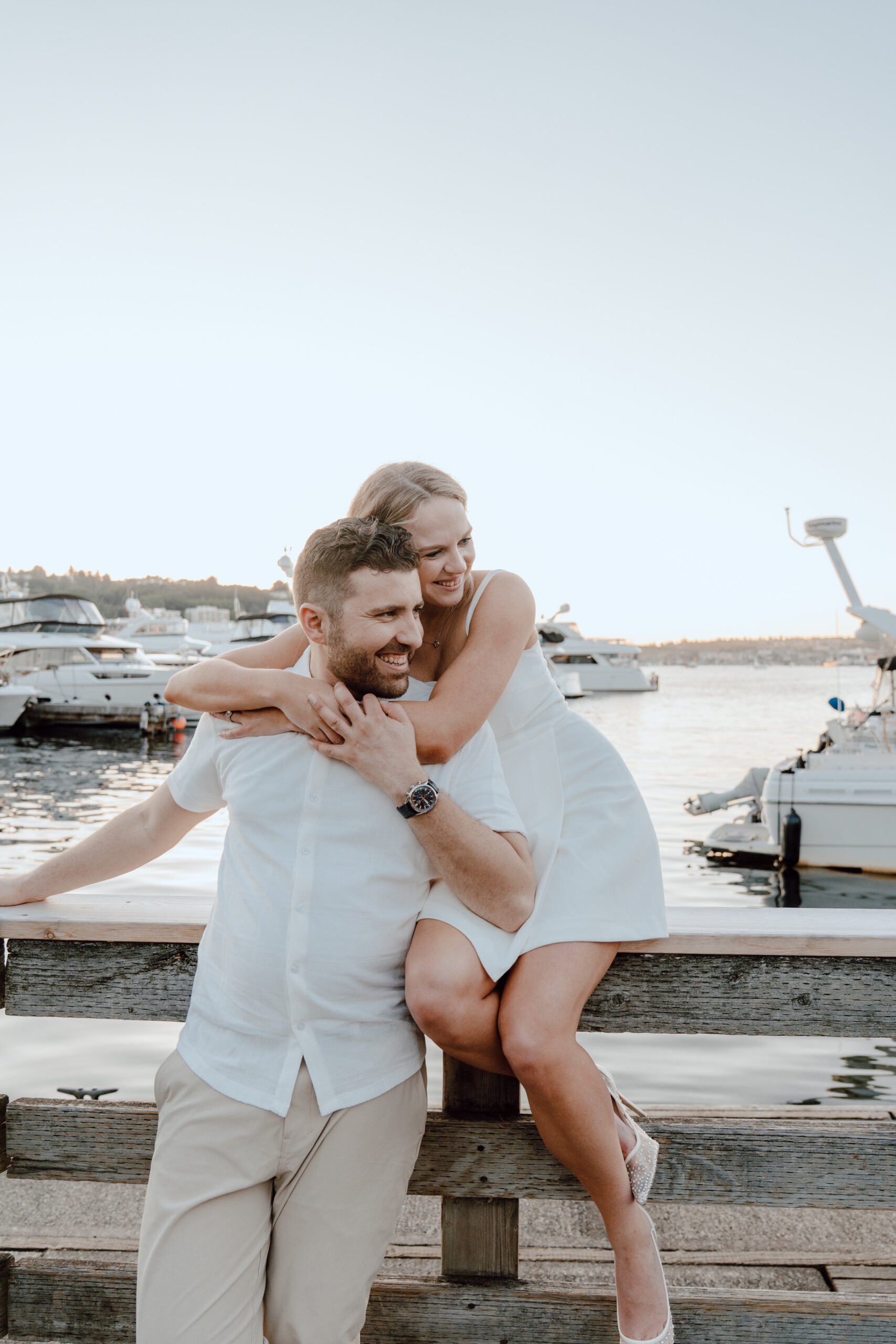 Engagement session on the water in Seattle, Washington